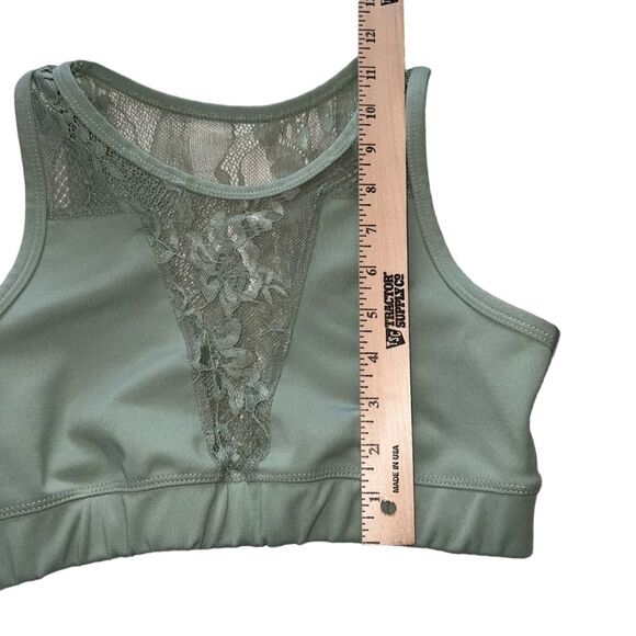 Nova Sport Sage Green Lace Back Bralette Sports Bra Large Layering Spring Summer - Picture 7 of 7